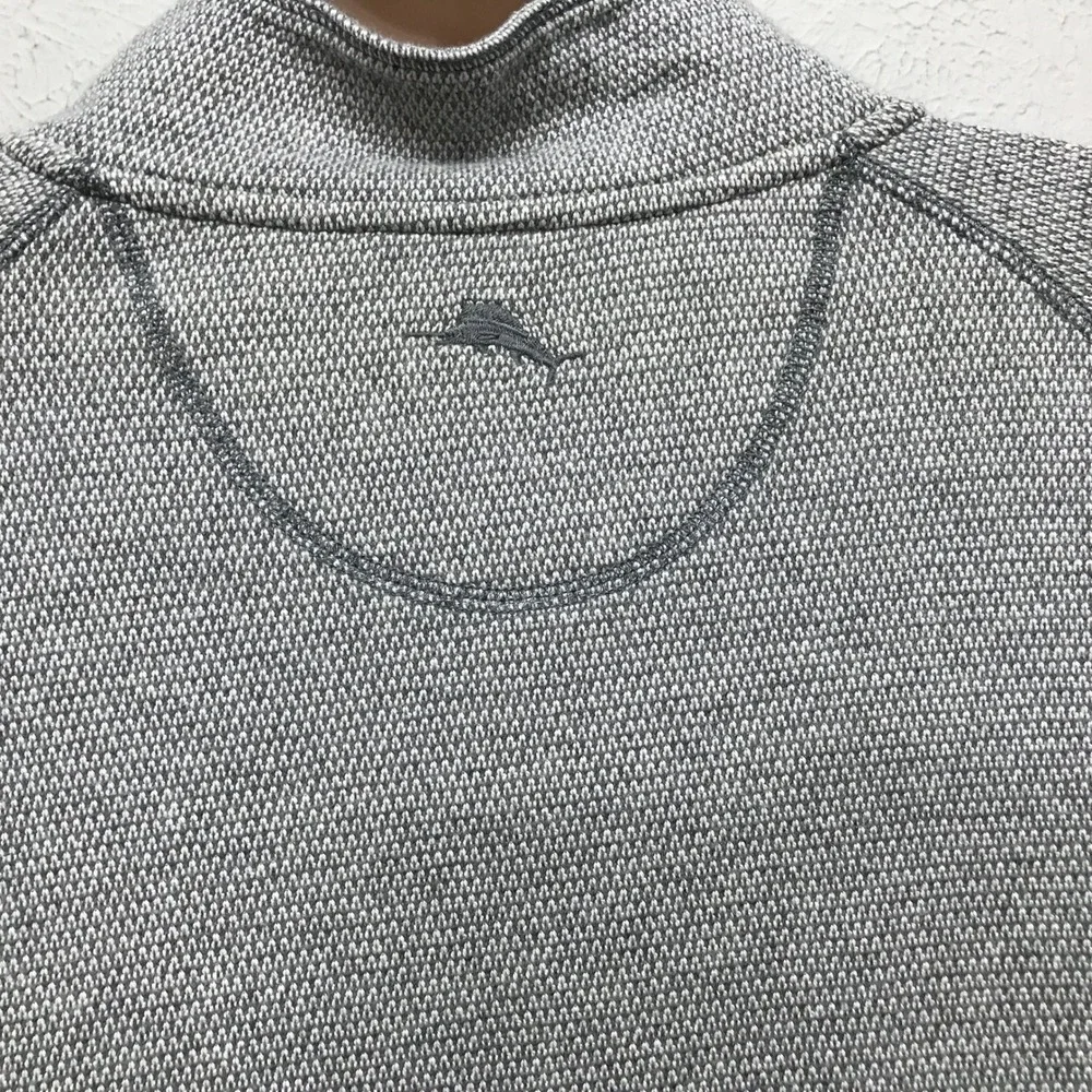 Tommy Bahama Cedar Springs Sweater Mens 3XL Gray Waffle Knit Snap Mock Marlin